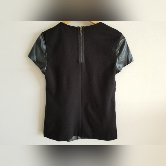 Faux Leather Fitted Tee by Cynthia Steffe - size Small - Picture 7 of 10